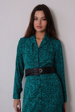 Платье-рубашка с английским воротником принт - Martichelli фото 201