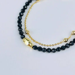 Браслет двойной из Шпинели с цепочкой - Радуга самоцветов фото 4