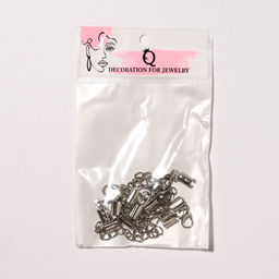 Замок карабин 5 шт. 12?7 мм, с удлинителем и обжимными круглыми концевиками 10?5 мм