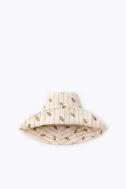 STRIPED FLORAL BUCKET HAT - Zara фото 2