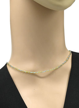 Чокер из циркона шарик гр.2мм цв.оливковый, 38см