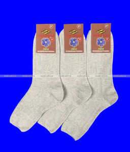 Цена за 10 пар. "Линия здоровья" носки МУЖСКИЕ медицинские ЛЕН с ослабленной резинкой