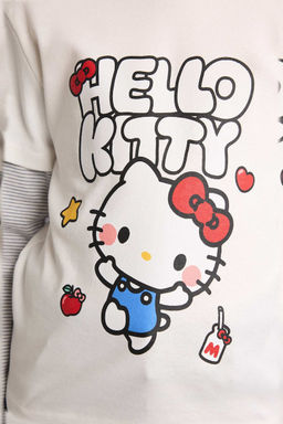 %100 Pamuk Hello Kitty Bisiklet Yaka Uzun Kollu Ti__rt K_z _ocuk - Defacto фото 6