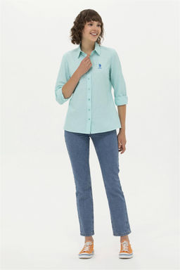 U. S. Polo Assn Женская мятная базовая рубашка с длинным рукавом - U.s. polo assn фото 11