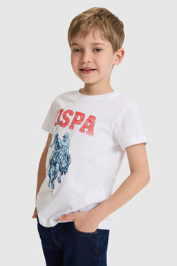 Erkek _ocuk Beyaz Bisiklet Yaka Ti__rt - U.s. polo assn фото 3