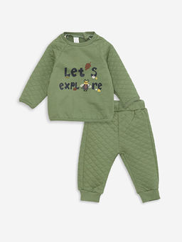 Bisiklet Yaka Erkek Bebek Sweatshirt ve E?ofman Alt 2li