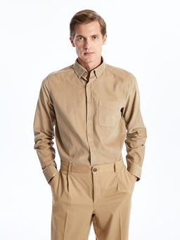 Regular Fit Uzun Kollu Kadife Erkek G?mlek