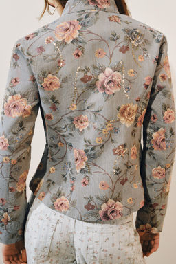BLAZER JACQUARD ZW COLLECTION / celeste vigore - Zara фото 3