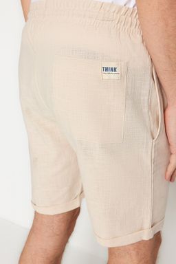 TRENDYOL MAN Ekru Regular Fit Keten Gorunumlu Sort TMNSS23SR00030 - Trendyolmilla фото 26