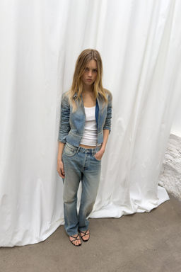 JEANS TRF BOYFRIEND TIRO MEDIO / Marino