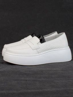 03-SD13-1D WHITE Полуботинки женские (натуральная кожа)