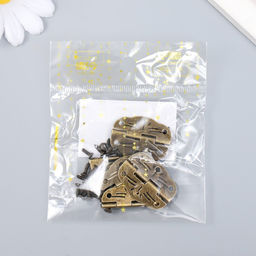 Цена за 3 шт. Петля для шкатулки металл фигурная, под бронзу, набор 6 шт., 1.9×2.8 см