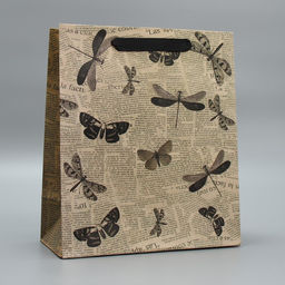 Пакет крафтовый вертикальный Бабочки, 23 х 27 х 11,5 см