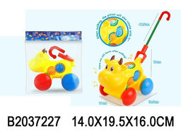 Каталка "Коровка", ручка 46,7см (2037227) в пакете 19,5*18см