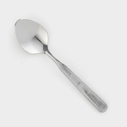 Цена за 10 шт. Ложка десертная из нержавеющей стали «Колобок», длина 16 см, толщина 1.5 мм, серебряная