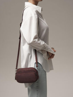 Сумка замшевая Deboro 30851 бордовый горох