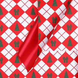 Цена за 20 шт. Пленка для цветов, Новогодний калейдоскоп, красная 56см*56cм