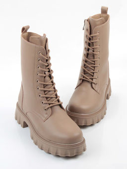 04-PAX33-2Z DK. BEIGE Ботинки зимние женские (натуральная кожа, 100% шерсть)