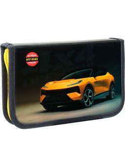 Пенал 1 отд. 190*115мм, с откидной планкой Profit "Желтое авто" (ПН-1773) ламинация