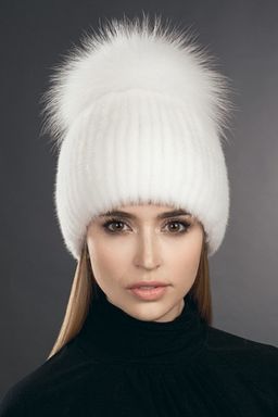 Шапка Лыжница норка белая