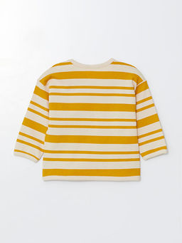 Bisiklet Yaka Uzun Kollu ?izgili Erkek Bebek Sweatshirt ve E?ofman Alt 2li Tak?m