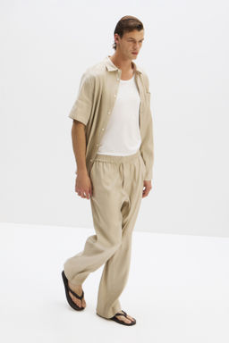 Camisa en mezcla de lino Easy-care Regular Fit - H&m фото 7