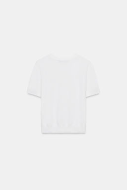 JERSEY B?SICO PUNTO MANGA CORTA / Blanco - Zara фото 6