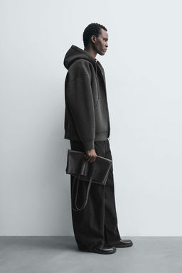 SUDADERA T?CNICA RELAXED FIT CAPUCHA / Gris oscuro - Zara фото 4