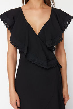 Siyah Maxi Dokuma Baglamal? Plaj Elbisesi TBESS24EL00074 - Trendyolmilla фото 4