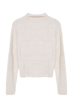 Tas Yumusak Dokulu Gul Detayl? Sac Orgu Triko Kazak TWOAW25KZ00164 - Trendyolmilla фото 7