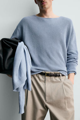 JERSEY ESTRUCTURA SEDA - LINO / Celeste - Zara фото 5