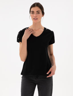 Siyah Regular Fit Ti__rt