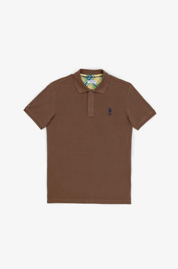 Erkek Slim Fit Polo Yaka Kahverengi Basic Ti__rt - U.s. polo assn фото 6