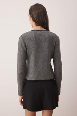 Antrasit Fitted/Vucuda Oturan Kurdele Detayl? Crop Triko H?rka TWOAW26HI00173 - Trendyolmilla фото 4