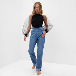 Джемпер боди женский MINAKU: PartyDress чёрный, размер 46