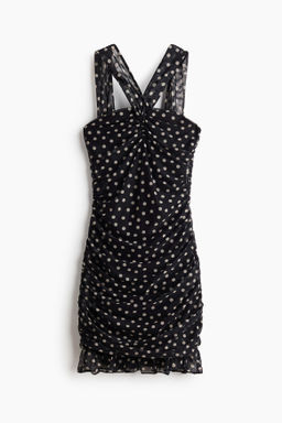 Vestido fruncido de malla