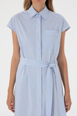 Kad_n Mavi Dokuma Elbise Sepette S_rpriz _ndirim - U.s. polo assn фото 5