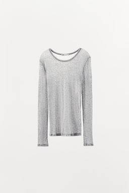 COTTON LONG SLEEVE T-SHIRT - Zara фото 3