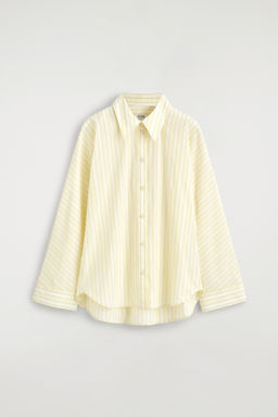 CAMISA DE ALGOD?N DE RAYAS CON PLIEGUE