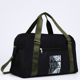 Сумка спорт Push your limit 40х25х18 см, отд на молн, дл ремень, чёрный цвет - Nazamok фото 5
