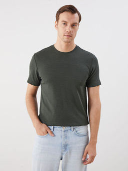 Bisiklet Yaka K?sa Kollu Erkek Dokulu Ti??rt