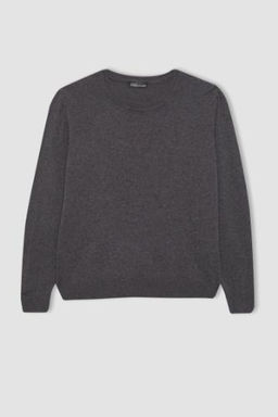 Regular Fit V Yaka Premium Yumusak Yunlu Dokulu Triko Kazak