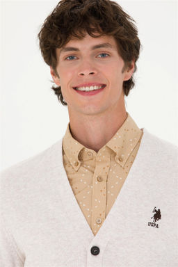 U. S. Polo Assn Мужской базовый трикотажный кардиган Stone Melange - U.s. polo assn фото 9