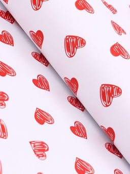 Бумага упаковочная «Сердечки», крафт белый, 0.68×10±5% м, 50 г