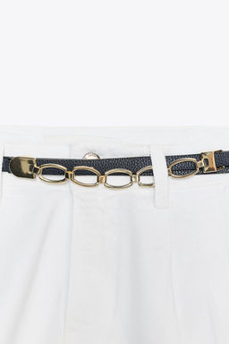 Z1975 DENIM SHORTS WITH DARTS AND BELT - Zara фото 15