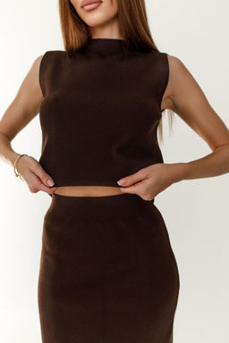 4104 ТЕМНЫЙ ШОКОЛАД КОСТЮМ - Karolina фото 2