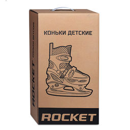 Коньки детские L бело-розовый