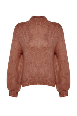 Mor Yumusak Dokulu Kal?n Bisiklet Yaka Triko Kazak TWOAW24KZ00290 - Trendyolmilla фото 16