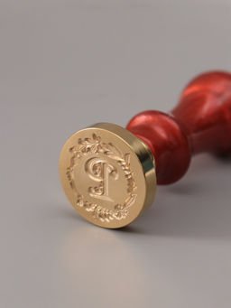 Печать для сургуча с пластиковой ручкой «Венок с буквой P», 2.5×2.5×6.3 см