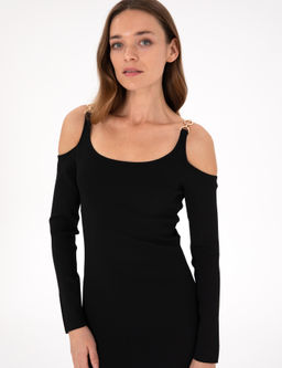 Siyah Ex. Slim Fit Triko Elbise - Pierre cardin фото 2